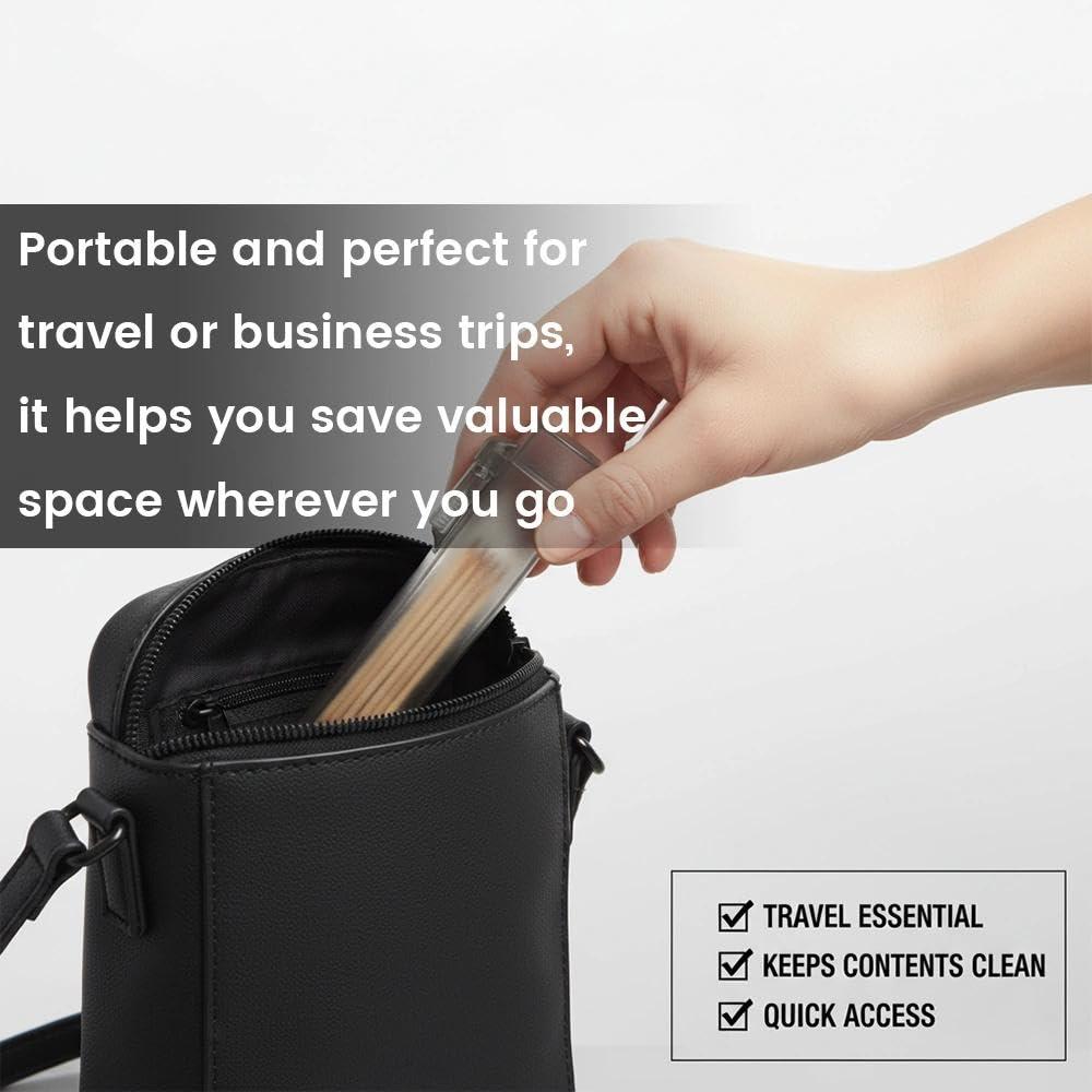6pcs Portable Transparent Plastic Toothpick Holder - Compact & Durable Design for Travel, Kitchen, and Restaurant Use