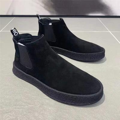 Winter Men's Boots High Top Platform Sneakers Designer Black Suede Short Boots Outdoor Slip On Casual Shoes Ankle Boots for Men