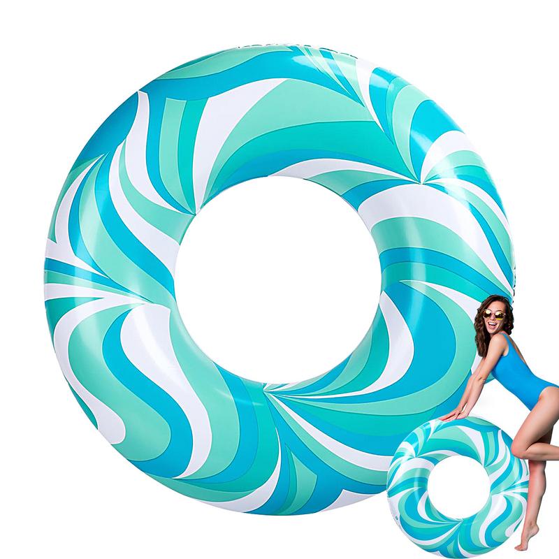 Thickened Swimming Ring For Children, Beach Water Sports, Swim Ring, Adult Water Ripple Print Design Ring, Swimming PoolLifebuoy