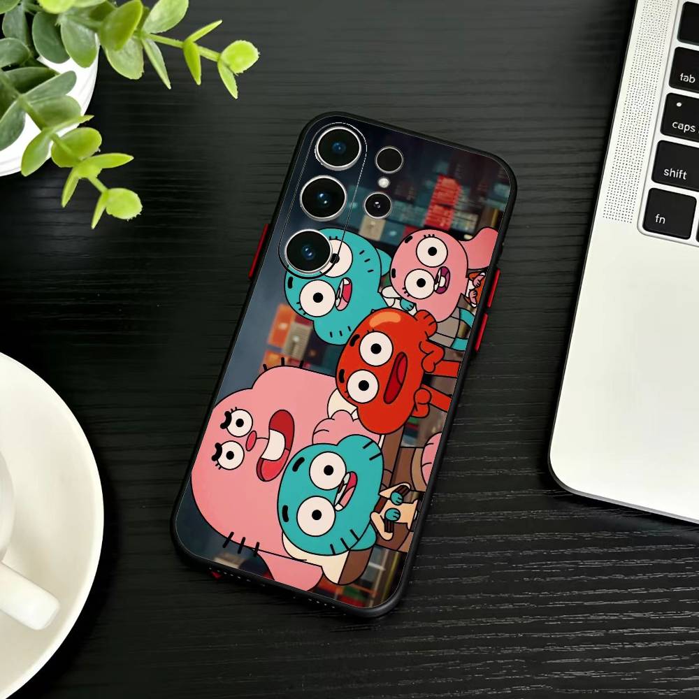 J-Gumball and Darwin Phone Case For Samsung S26,S25,S24,S23,S22,S21,S20,Ultra,Plus,FE Black Soft Cover