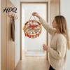 Snowman Gift Theme Decoration Christmas Door Sign Double Sided Hanging Wooden Plaque for Front Door Decor Rustic Holiday Wall Indoor Outdoor