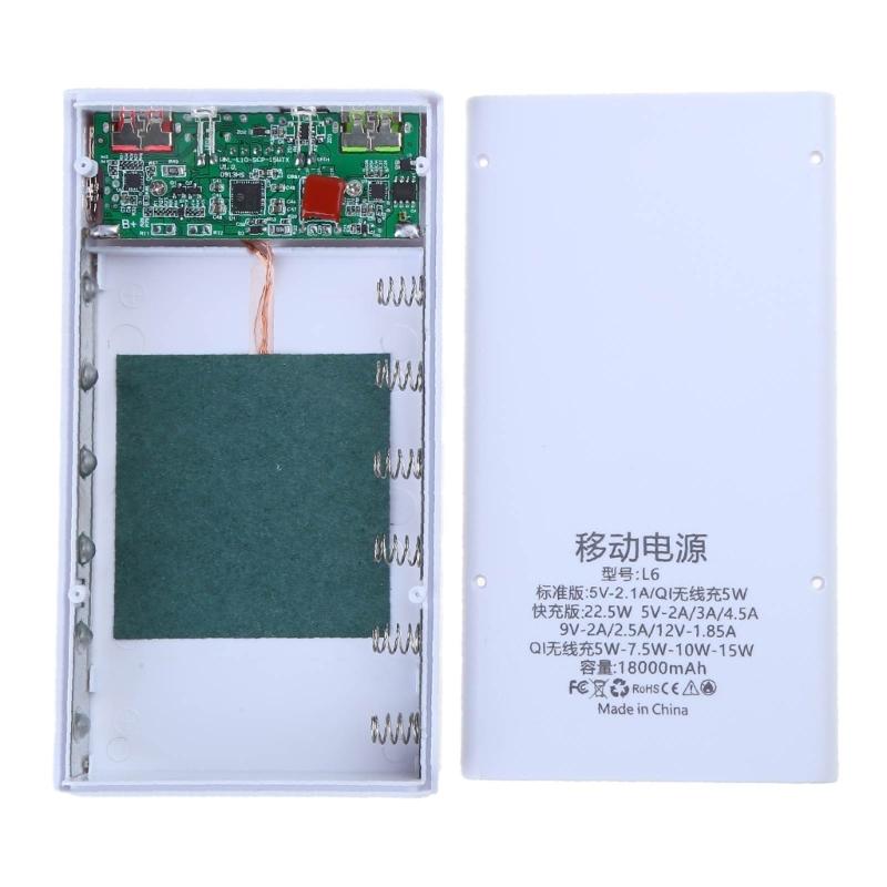 DIY 6x18650 Battery Case Charger Outer Plastic shells Power Bank Shells Portable External Boxes without Batteries