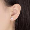 Jewelry Sterling Silver Earrings Cherry Blossom Inlaid Pink Zirconia Ear Studs Simple And Popular Earrings For Women