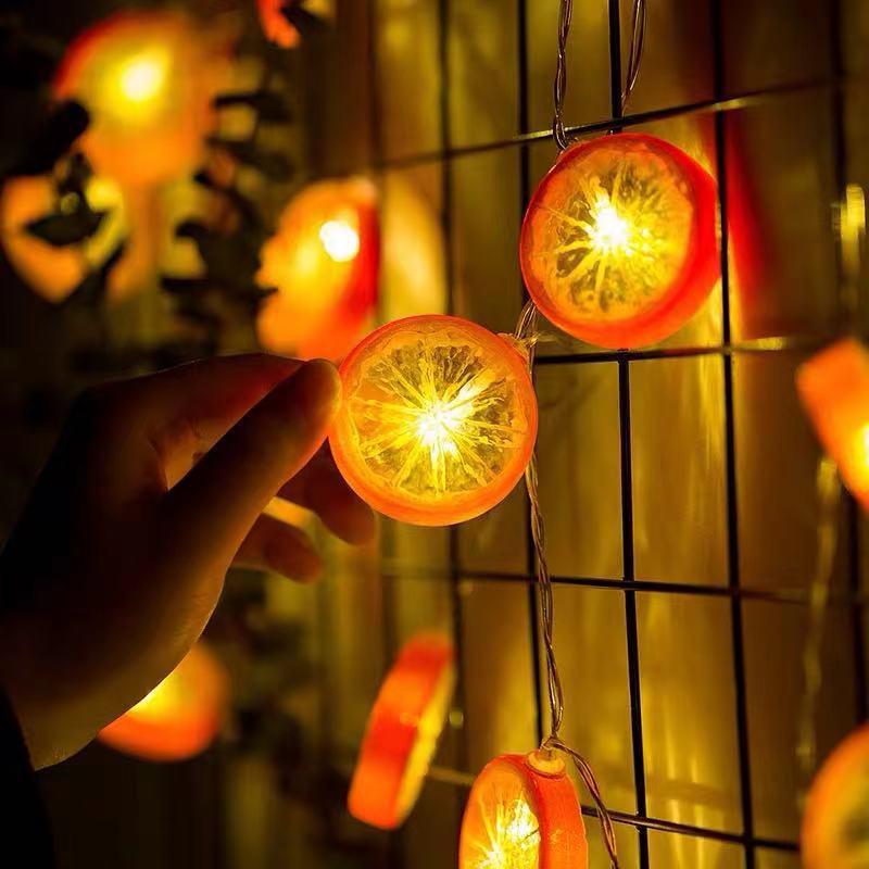 

LED Lemon Slice Shaped String Lights - Summer Fruit-Inspired Decor for a Stylish Atmosphere USB 1.5m 10 lights лимон/оранжевый