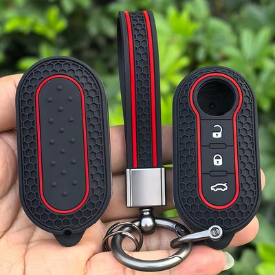 Keychain Key Case For Fiat 500 500L Ducato Panda LANCIA Punto Dot Evo Silicone Car Remote Key Cover For Citroen Jumper Holder