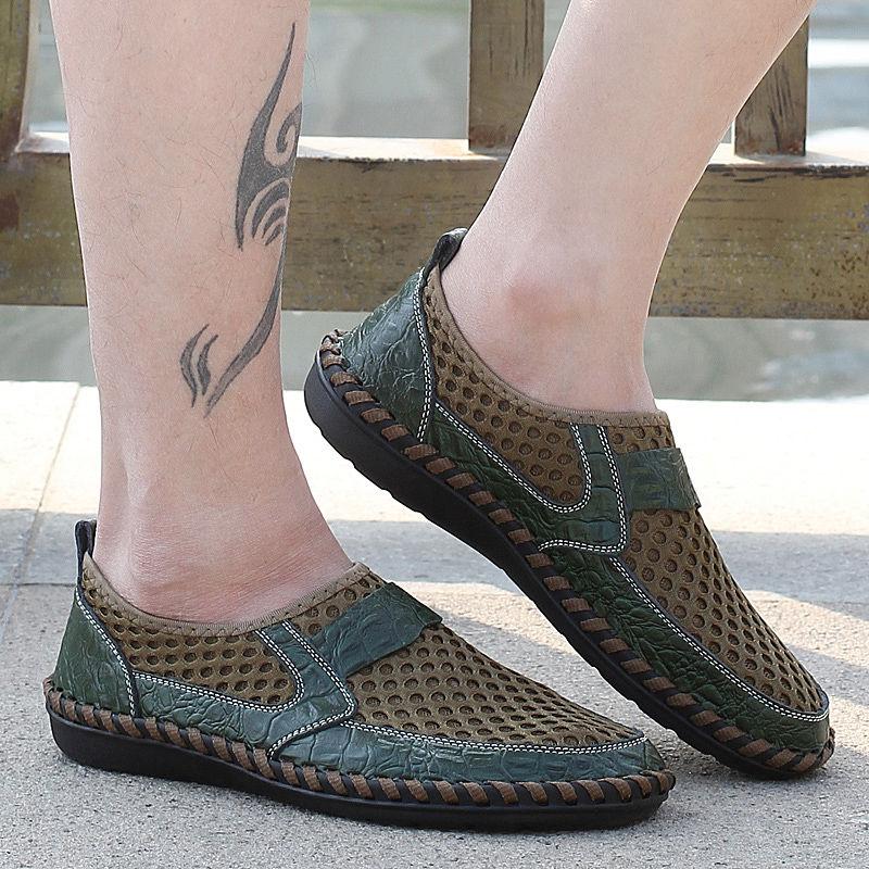 Slip-on Hollow Breathable Mesh Man Casual Shoe Summer Sale Luxury Footwear Offer Classic Original Designer Leather Shoes for Men