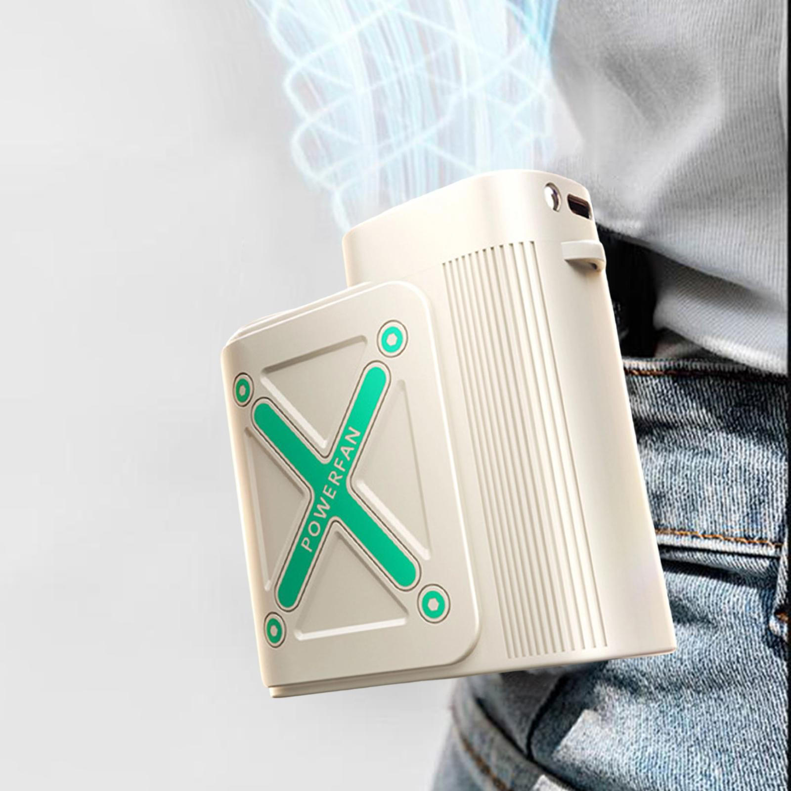 

Fan for Cooling, Convenient Digital Display with Lanyard Camping, Beach, Outdoor Work And Milky White