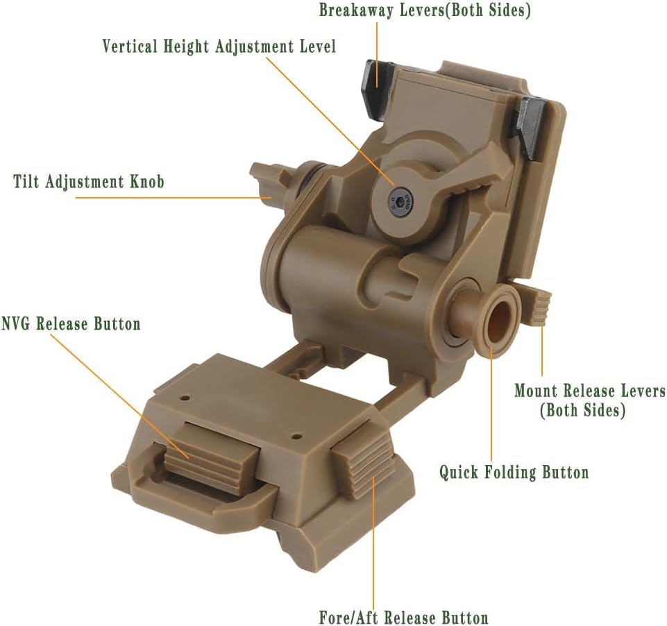 L4G24 NVG Helmet Metal/Nylon Mount Holder Night Vision Goggles Mount Outdoor Sport Tactical Helmet Bracket For PVS15/18