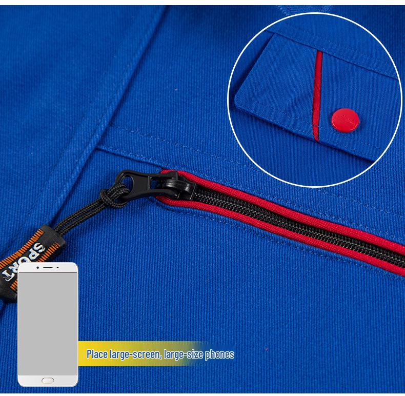 Men's Durable Cotton Workwear Set - Autumn/Winter Protective Welding & Auto Repair Uniform with Print Embroidery