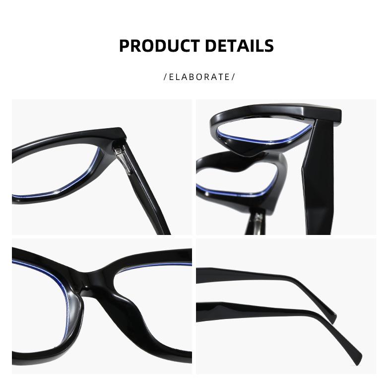 Korean Retro Cat Eye Blue Light Blocking Glasses, Small Frame, Myopia Compatible, Fashionable Clear Lens for Women