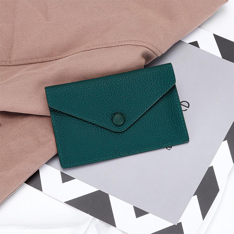 Real Leather Women Coin Purses Envelope-shaped Mini Wallet Soft First Layer of Cowhide Card Holder Brand Design Snapped Purse 2024