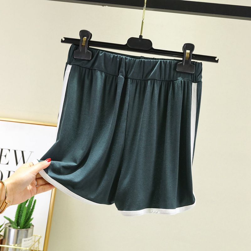 

Modal Shorts Women s Summer Loose High Waist Slimming Athleisure Straight-leg Wide Leg Outerwear Home Yoga Hot Pants Thin Dark green XL (60.00 kg-70.00 kg recommended