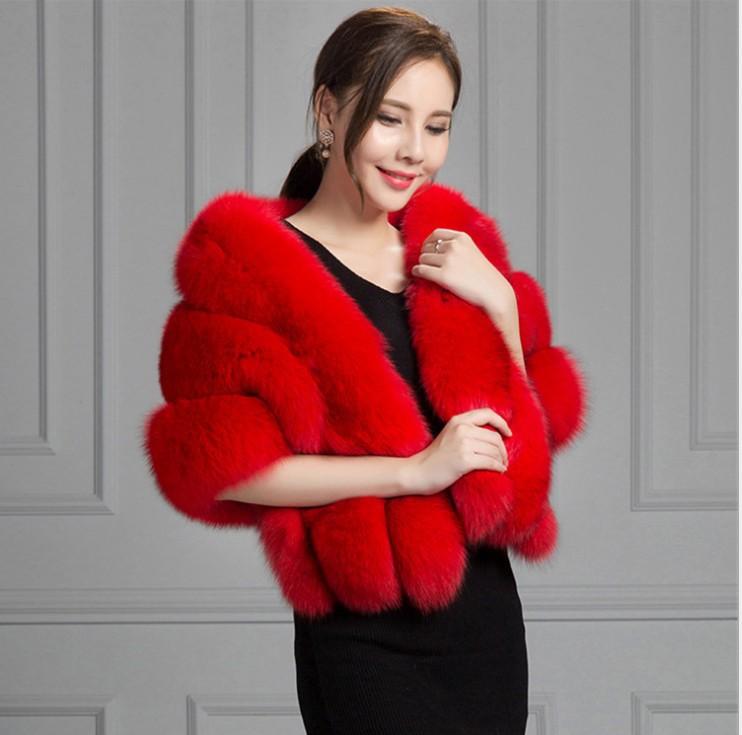 Luxury Cape Imitation Fox Fur Shawl