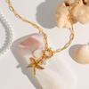 Handmade Ocean Style Necklace Sea Star Pearl Starfish Neck Chain  Female Lady Girl
