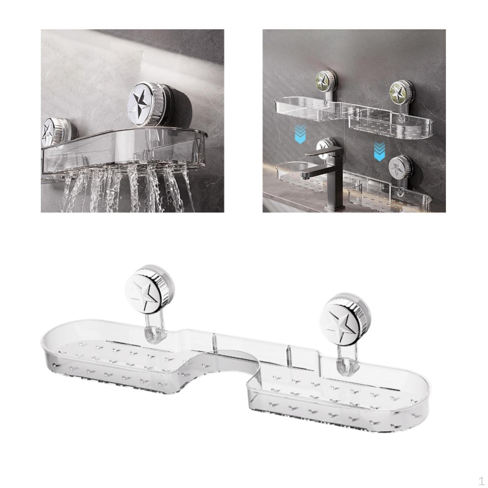 

Стеллаж для хранения в ванной комнате, кухонный органайзер, полка для душа, присоска для прачечной clear