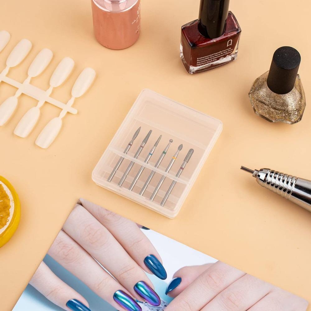 6 PCS Emery Nail Drill Bits Set Cuticle Remover Nail File Heads Manicure Machine Accessories