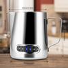 Milk Frothing Pitcher 600ml Stainless Steel Coffee Milk Frother Steamer Cup Foam Making with Thermometer for Making Espresso Cappuccino Latte Hot