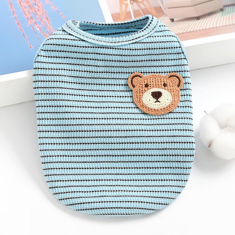 Striped Pet Cat Vest Puppy Dog Clothes Small Dog Pomeranian Bigbear Teddy Spring Autumn Summer Thin