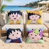Chibi Cute MMarukochan Cushion Cover Silky Short Plush Invisible Zipper Dustproof Sofa Pillow Case For Home Decor