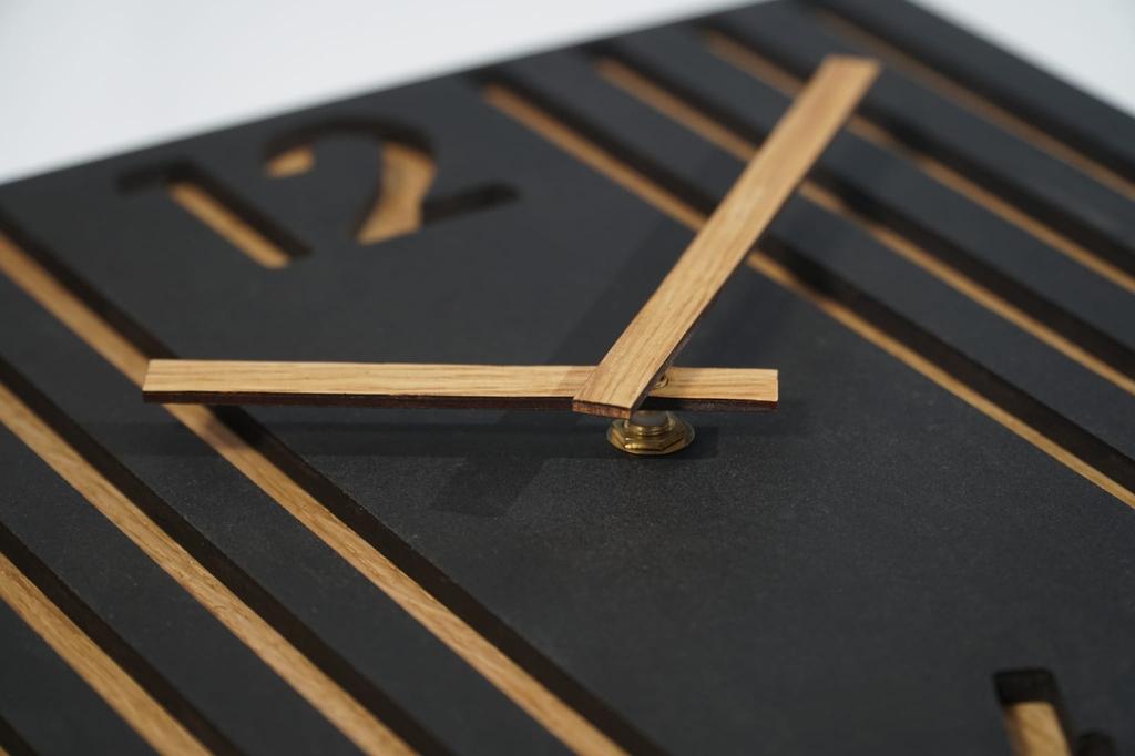 Black Wall Clock for the Living Room Lamele 30 Cm