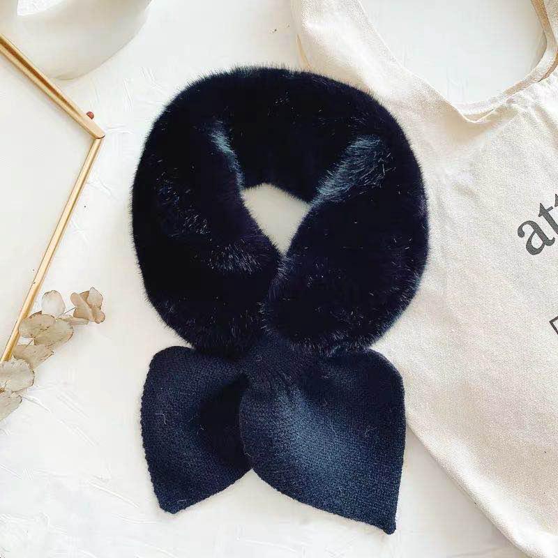 Fur Scarf Collar Cross-hair Korean Collar Super Cute Girl Imitation Hare Female Winter  Version