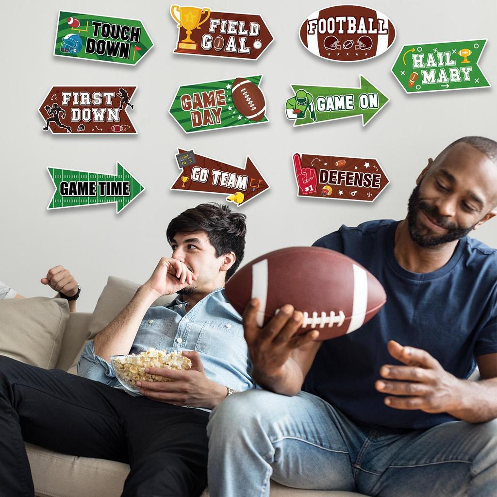 Decorațiuni pentru Petrecerea de Ziua de Naștere cu Tematică Fotbal, Panou pentru Petrecerea de Fotbal, 20 Bucăți Semne de Curte cu Tematică Fotbal - Semn pentru Petrecerea Echipei de Fotbal, Semn pentru Petrecerea de Rugby și Semn de Stradă pentru Curtea cu Tematică Fotbal