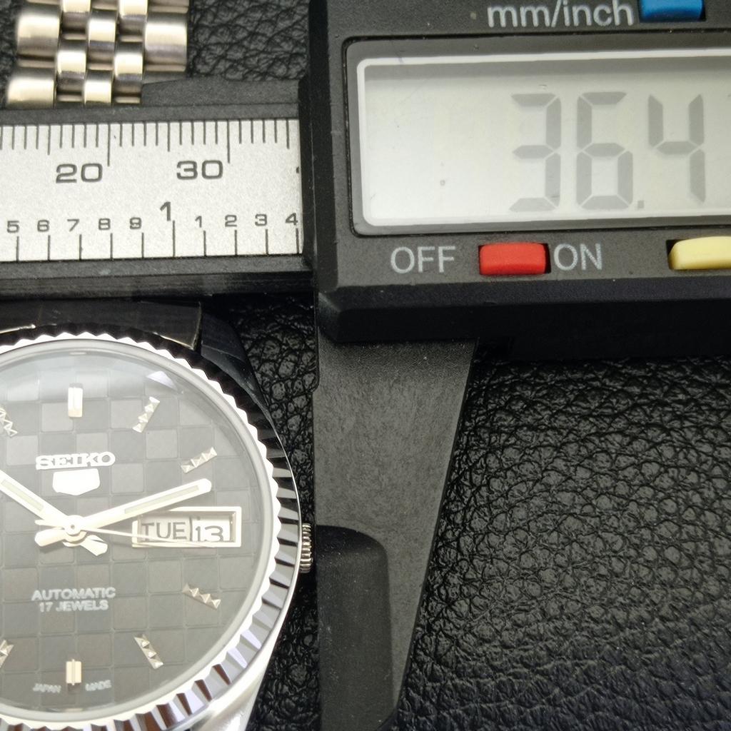 REFURBISHED SEIKO 5 AUTOMATIC MENS WATCH JAPAN MADE BLACK DIAL CUSTOM A440036-2 QV90-a440036