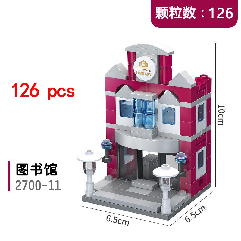 City Miniature Views Mini Street Coffee Shop Model Building Blocks Kits Bricks Kids Toys Girls Boys Flower Food Retail Store