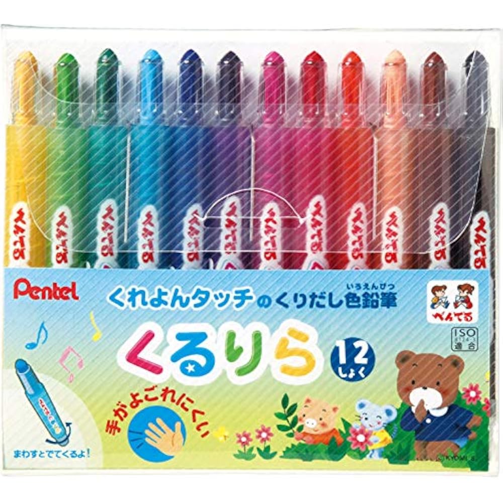 Pentel GTW-12 Kururira 12 Color Pencils Set