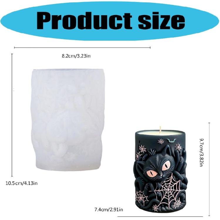 Food Grade Silicones Mold With Intricate Spiderweb And Cats Pattern For Artistic Creation Aromatherapies Candle Making