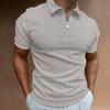 WTEMPO Brand Summer Men's Polo Shirt Zipper Stripe Short Sleeve Top Fitness Sports Casual Men's Comfortable Soft Polo Shirts