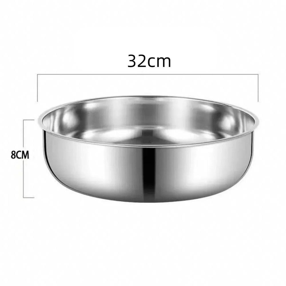 

Stainless Steel Flour Mixing Bowl Gold Silver Large Capacity Soup Salad Bowl without Lid Multi Purpose Cooking Basin серебряный