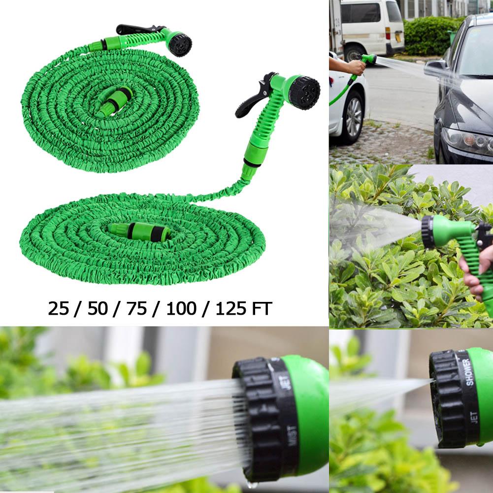 50FT-100FT Garden Hose Expandable Flexible Water Hose Plastic Hoses Car Wash Water Gun Garden Sprayer Watering Irrigation Tools