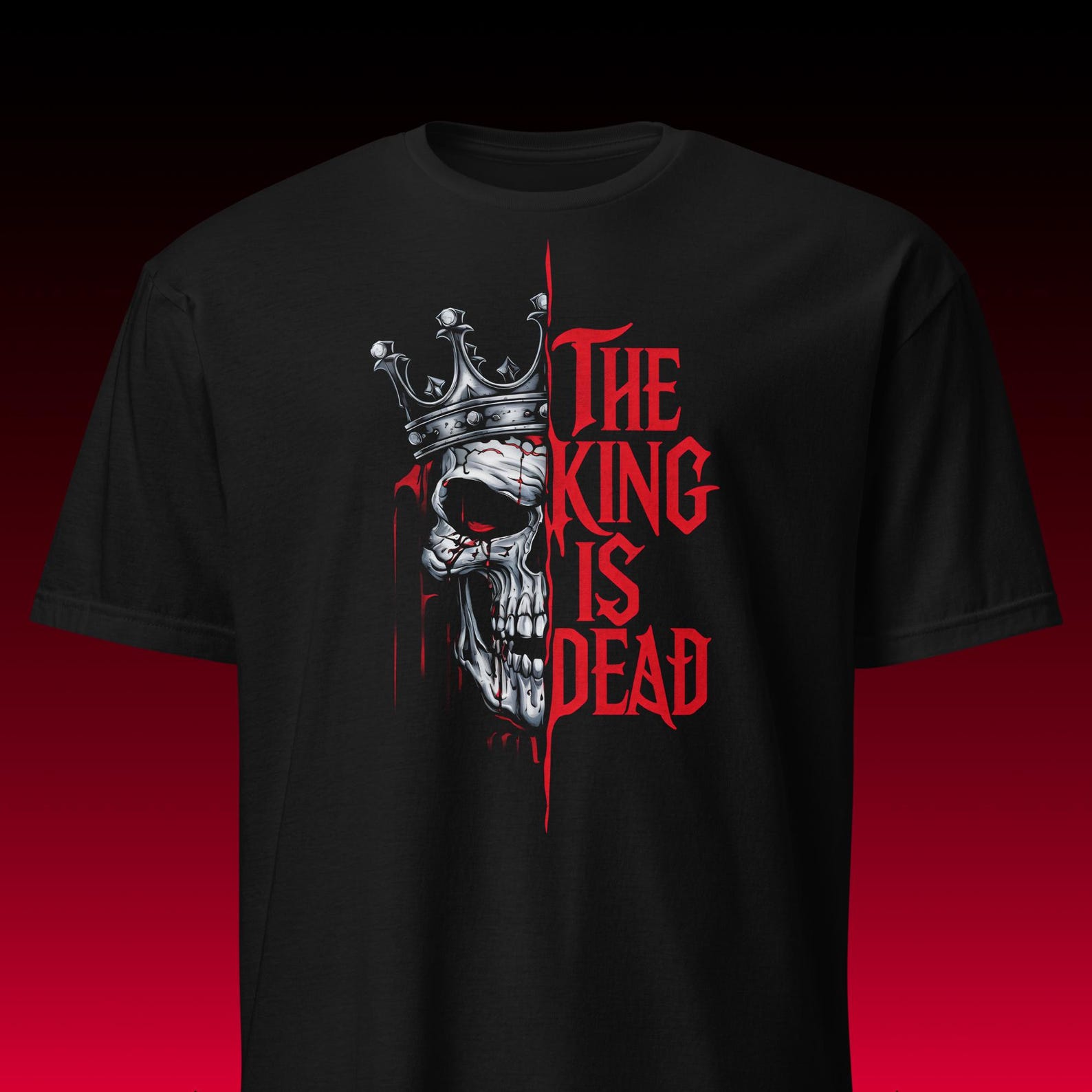 The King Is Dead Tee | Gothic Grunge Aesthetic | Edgy Skull Shirt S