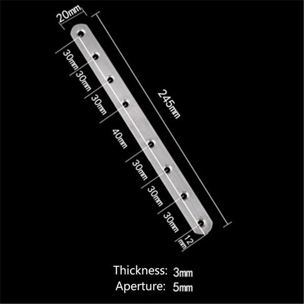 10pcs Stainless Steel Flat Straight Brace Brackets Easy to Install Convenient Use for Wood Furniture Connecting