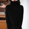 Pullover in pile lavorato a maglia a collo alto a maniche lunghe autunnale per donna