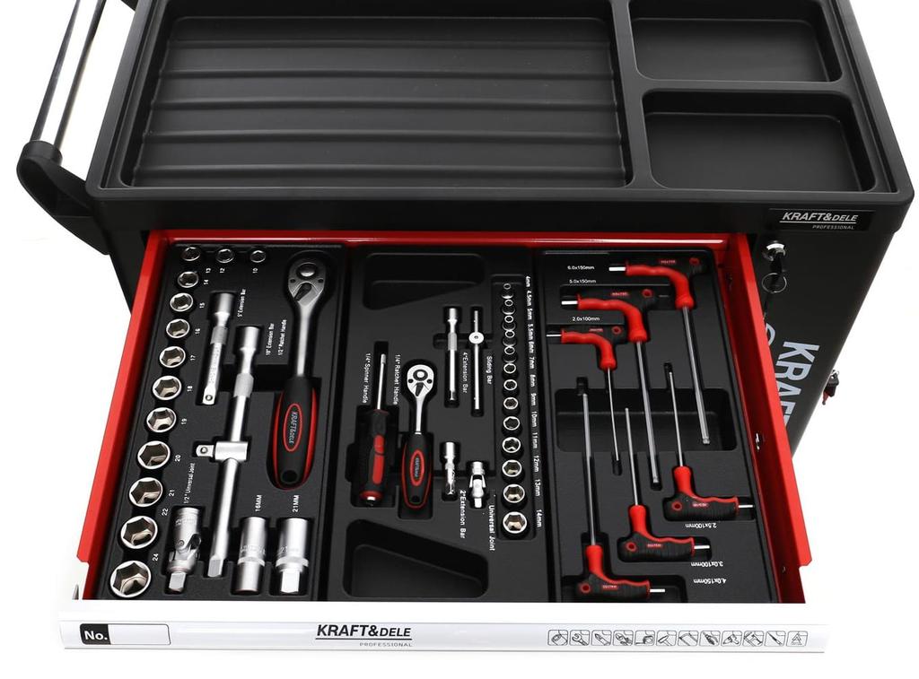 263-piece tool cabinet with side cabinet and lock | Kraft&Dele