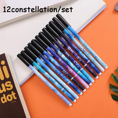 12 Constellations Erasable Neutral Pen 0.5 Full Needle Friction Heat Sterilizing Students Star Stationery