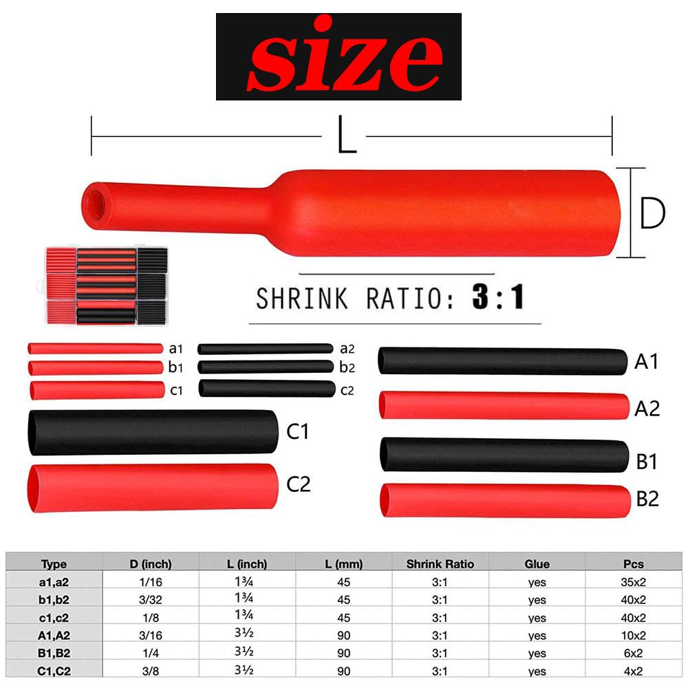 3:1 Shrinkable Heat Shrink Tube 270pcs Wire Shrinking Wrap Tubing Waterproof Wire Connect Cover Protection with 300W Hot Air Gun