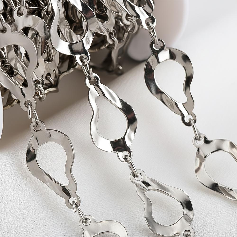 

1M Stainless Steel Hollow Gourd Shape Chains Jewelry Making Heavy Link Chain DIY HandCraft Necklace Bracelet Component Supplies 1meter