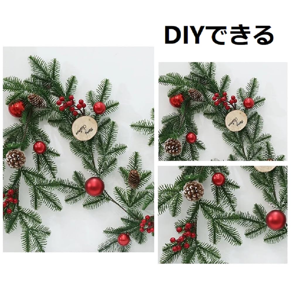 Nacyvcos Julepynt Jul med LED Jul Glitrende Te Trappefest Rattan Hage Furu Nåler Juleutstyr Lys Girlander, Kjøpesenter,