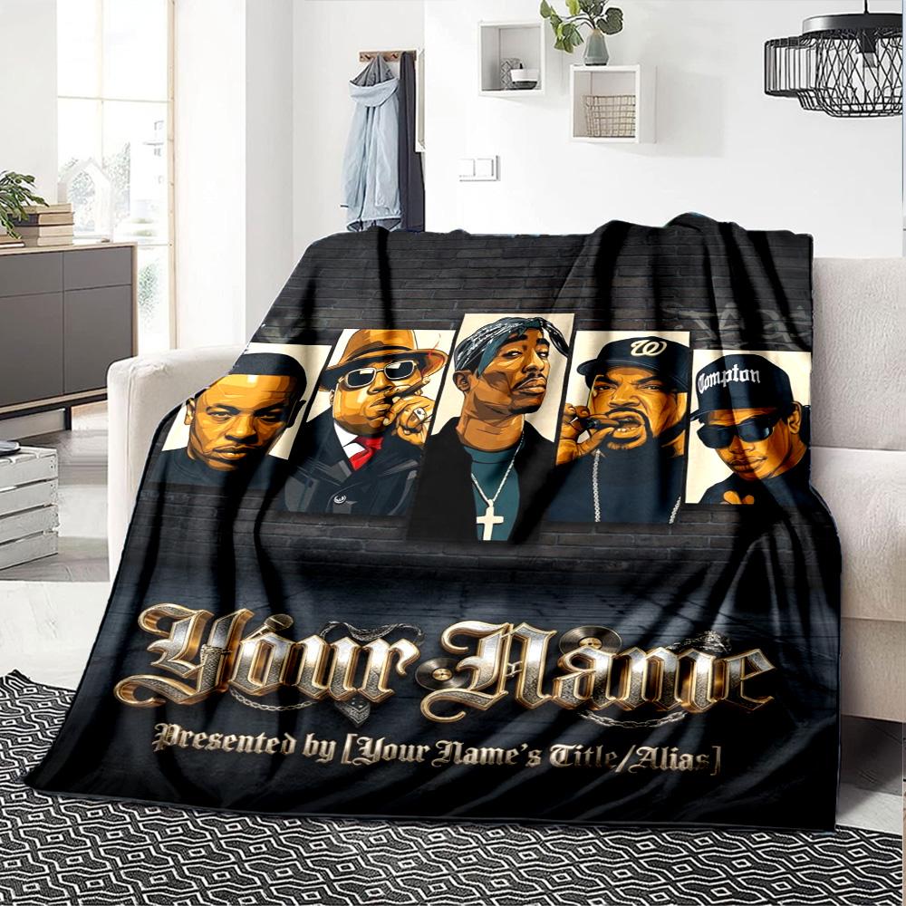 Name Custom Rappers Print Flannel Blanket High Quality Warm Comfortable Cover for All Seasons Perfect for Gifts Home Decor