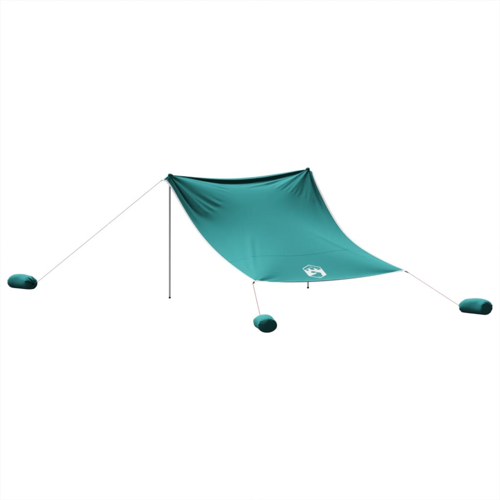 Beach Shade Tent with Sandbags Green 304 x 300 cm