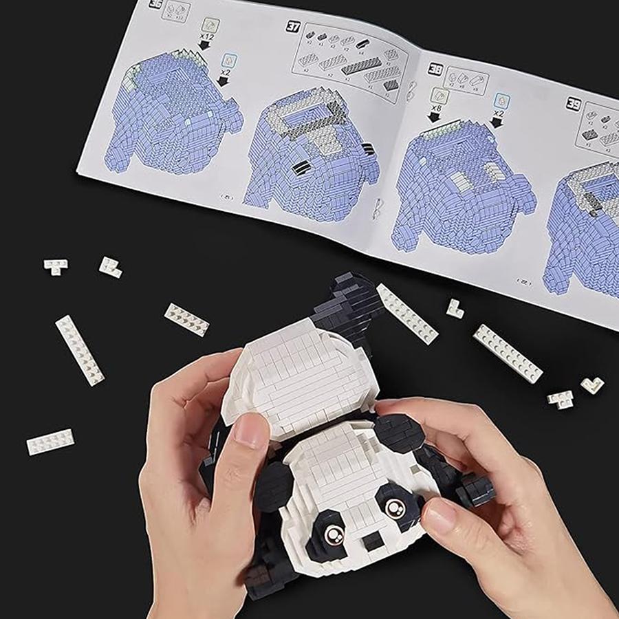 Naughty Panda Building Blocks Cartoon Animals Models Toys Micro Bricks Educational Toys For Kids Gifts Sets