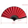 8/10 Inch Men's Silk Folding Fan with Red Bone - Red, Yellow, White & Black Options