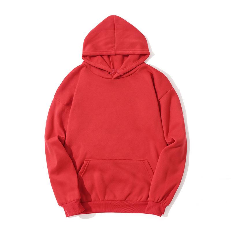 European and American Women's Loose Plus Size Fleece-Lined Hooded Sweatshirt, Solid Color, Long Sleeve, New Autumn/Winter Style.