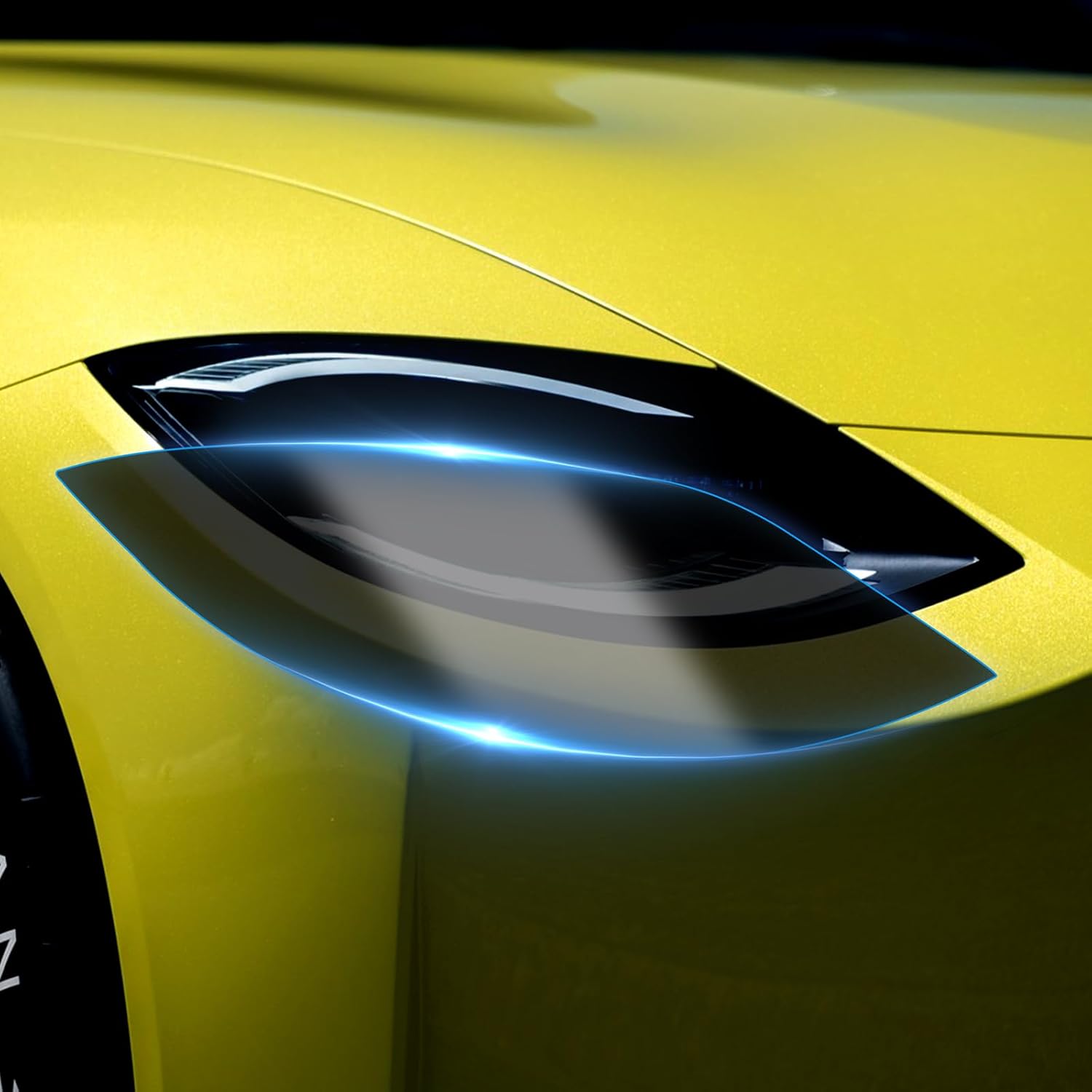 

KUNGKIC for Nissan Z 400Z Wide Headlight Protection Film TPU Scratch Guard Self-Healing Exterior Accessories Non-Yellowing (Smoke) дым