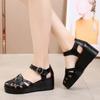 Fashion GKTINOO Summer Wedge Shoes for Women Sandals Genuine Leather Open Toe High Heel Casual Ladies Buckle Strap Fashion Female Sandal