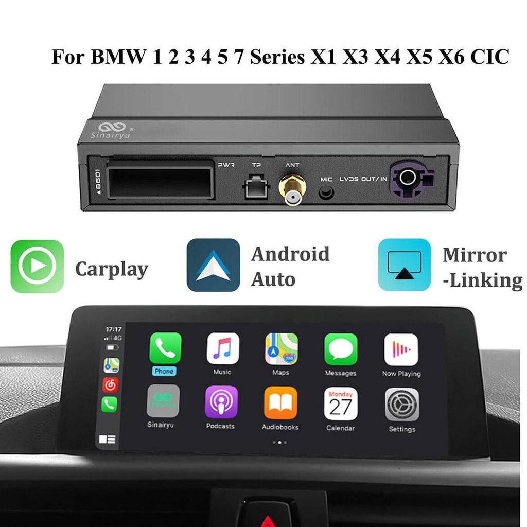 Sinairyu Wireless CarPlay Android Auto Kit Mirror-Link Compatible For BMW 1 2 3 4 5 7 Series X1 X3 X4 X5 X6 with CIC System