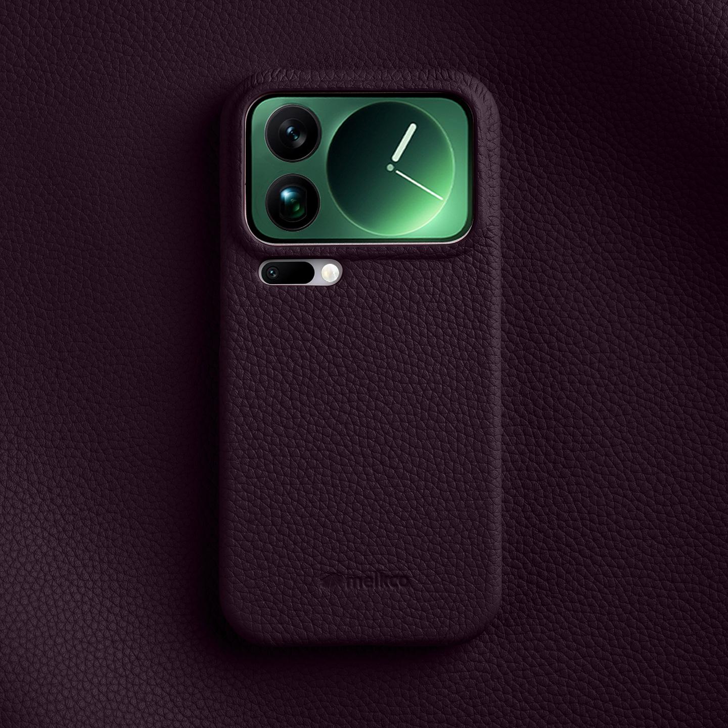 

Melkco Genuine Cowhide Leather Case for Xiaomi 17 Pro Max Mi17 Pro Luxury Style Lichee Pattern Mobile Phone Protective Cover Xiaomi 17 pro фіолетовий